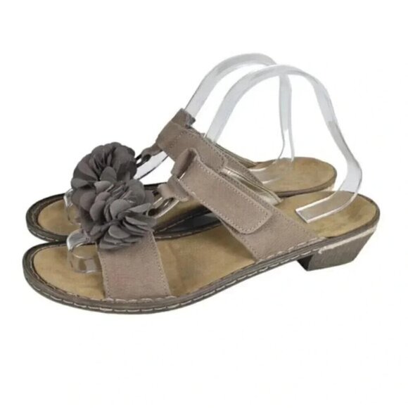 Rieker Flower Sandals Adjustable Straps Leather Slip On Brown Tan EU 40 - Picture 5 of 10